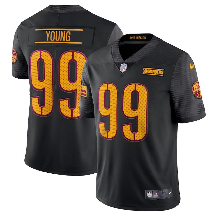 Men Washington Commanders #99 Chase Young Nike Black Alternate Vapor Limited NFL Jersey